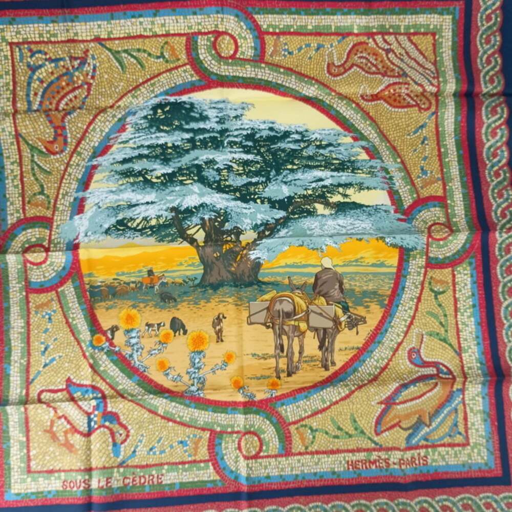 HERMES Authentic Black Silk Scarf - Picture 3 of 6